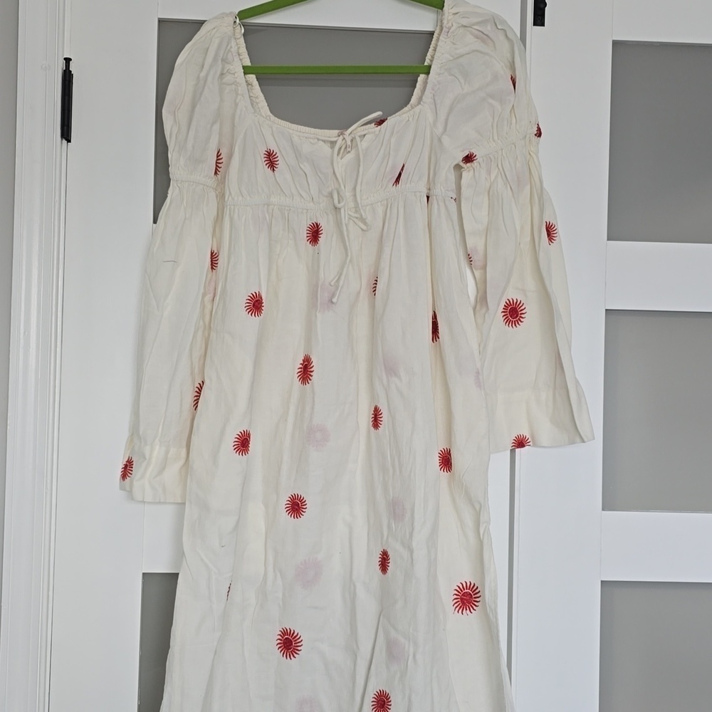 Free People Emory Embroidered Midi Dress NWOT SMALL
